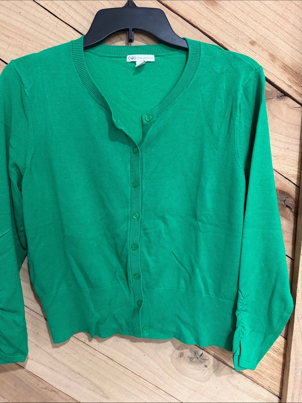 Cato Emerald Green Button-Front Cardigan